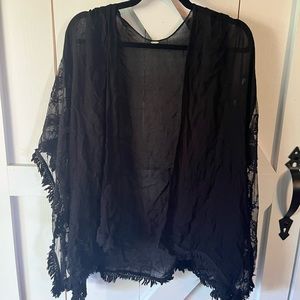 Delightful Black Lace Sheer Shawl shirt, from a local Boutique size Medium